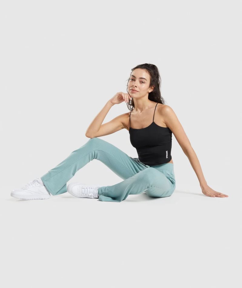 Gymshark Pause Cami Linnen Dam Svarta | SE-17409O