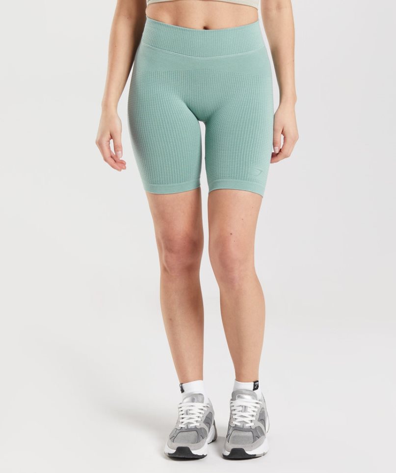 Gymshark Pause Seamless Cycling Shorts Dam Ljusgröna | SE-67508A