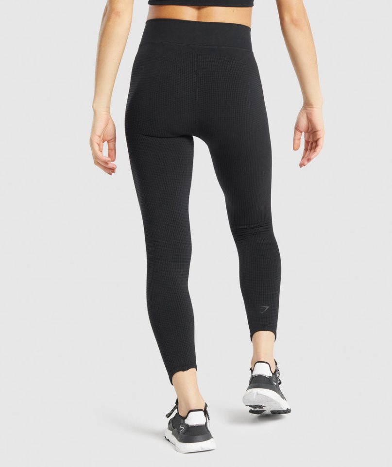 Gymshark Pause Seamless Leggings Dam Svarta | SE-91502N