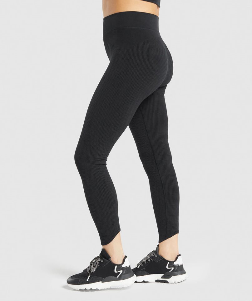 Gymshark Pause Seamless Leggings Dam Svarta | SE-91502N