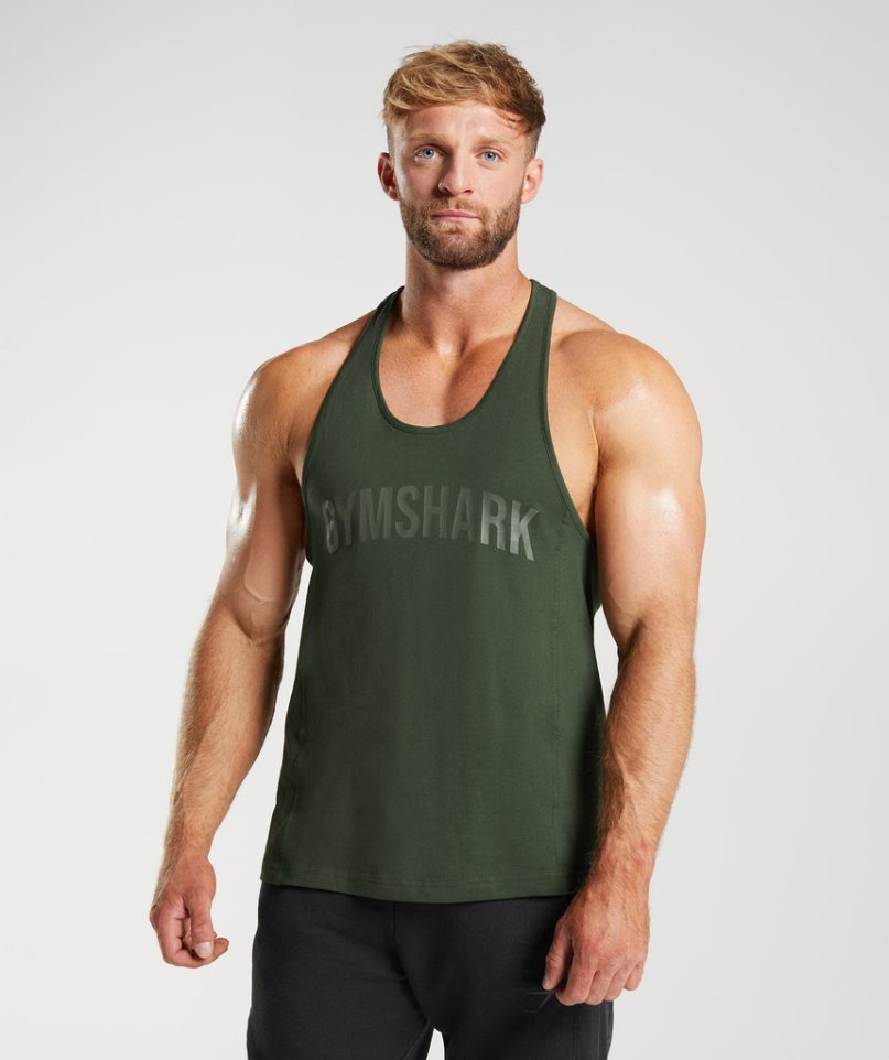 Gymshark Power Stringer Linnen Herr Olivgröna | SE-01298J