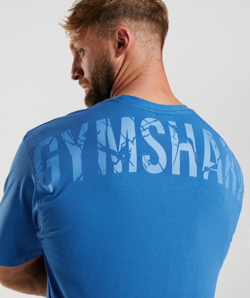 Gymshark Power T-shirt Herr Blå | SE-80413A