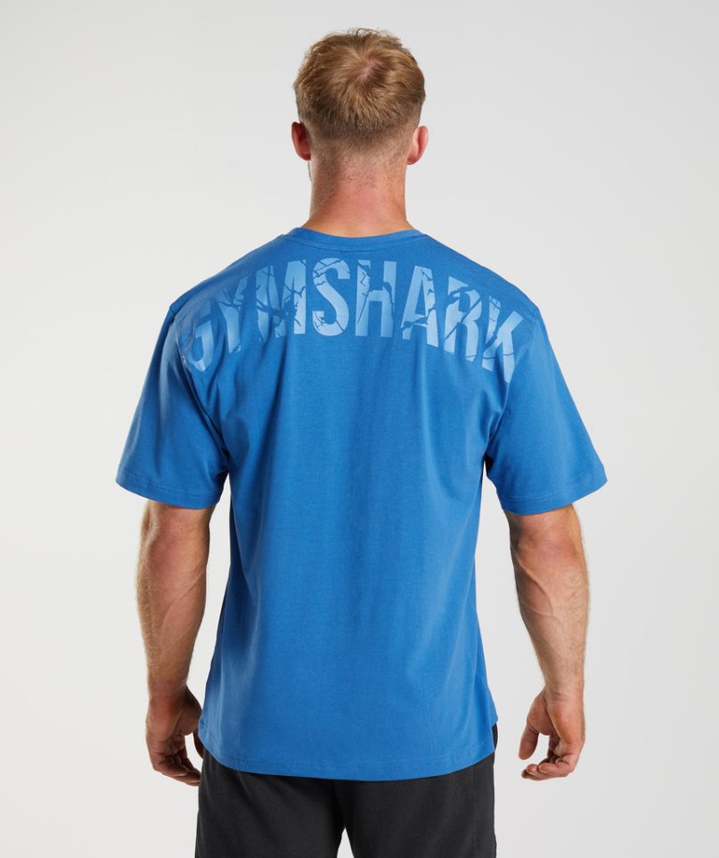 Gymshark Power T-shirt Herr Blå | SE-80413A