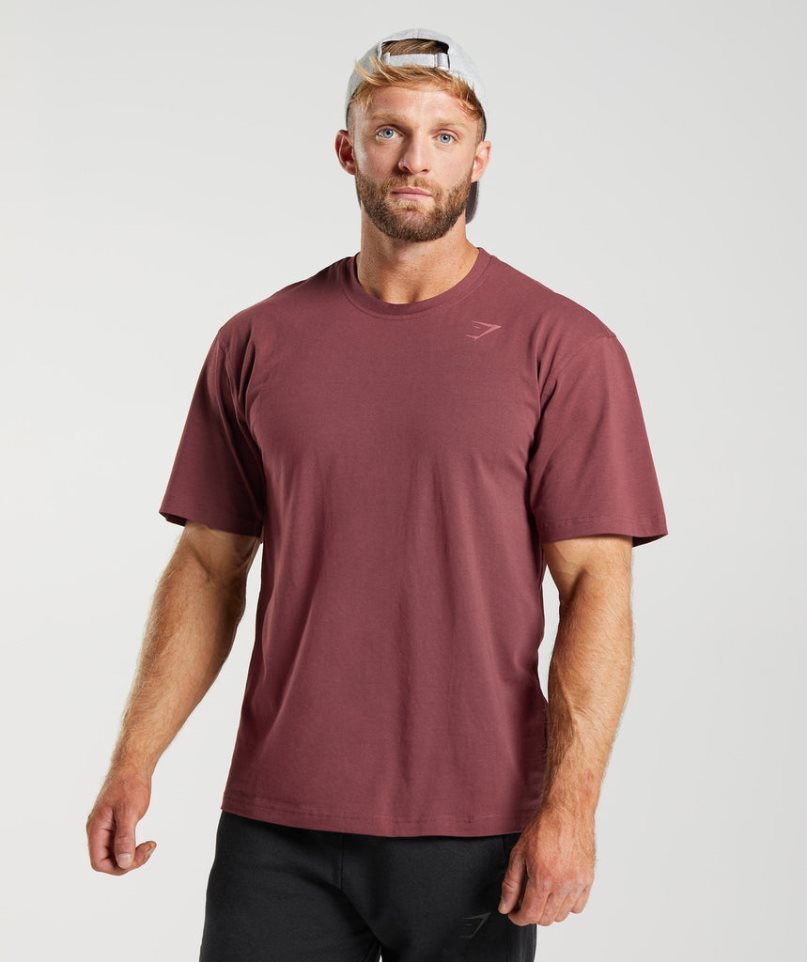 Gymshark Power T-shirt Herr Vinröda | SE-48753Z