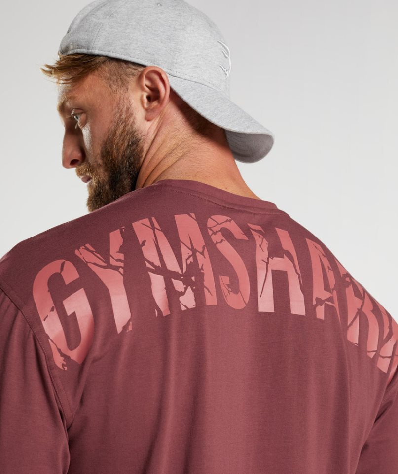 Gymshark Power T-shirt Herr Vinröda | SE-48753Z