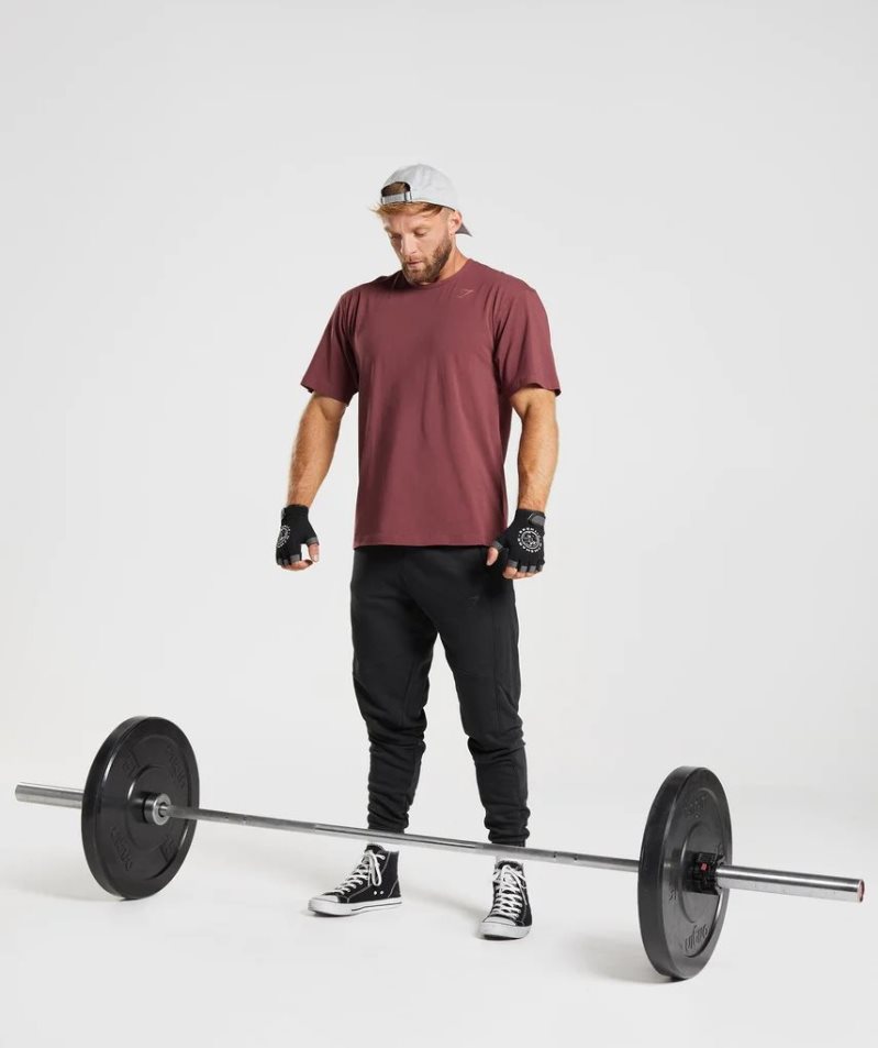 Gymshark Power T-shirt Herr Vinröda | SE-48753Z