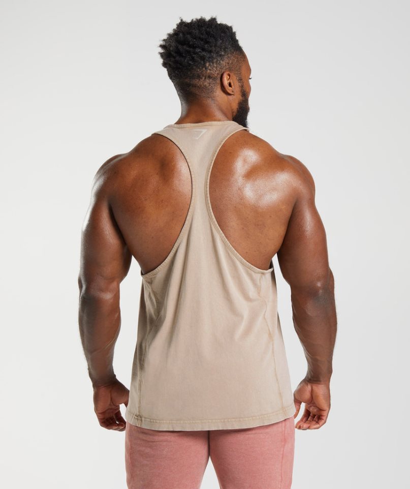 Gymshark Power Washed Stringer Linnen Herr Beige | SE-71248X