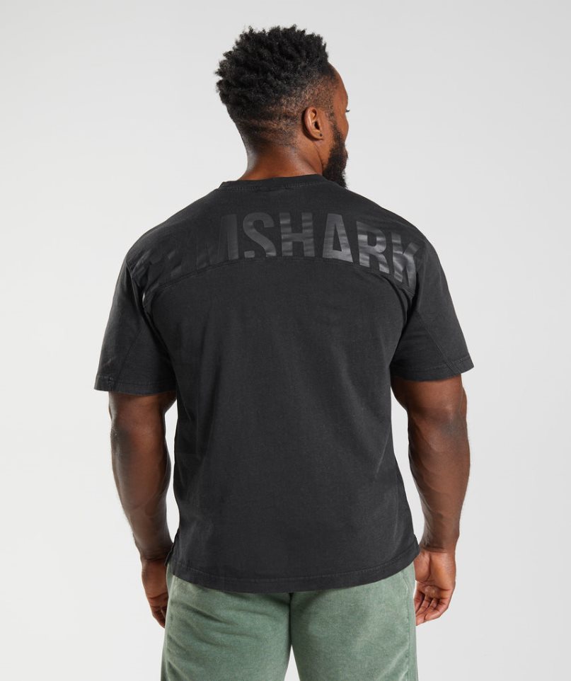 Gymshark Power Washed T-shirt Herr Svarta | SE-43856S