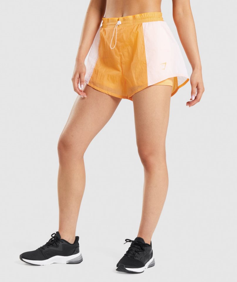 Gymshark Pulse 2 in 1 Shorts Dam Orange Vita | SE-09254J