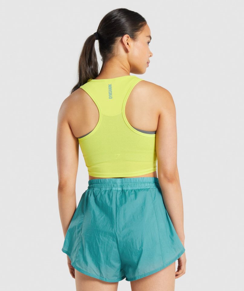 Gymshark Pulse Crop Linnen Dam Gula | SE-35921S