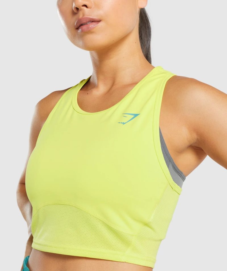 Gymshark Pulse Crop Linnen Dam Gula | SE-35921S