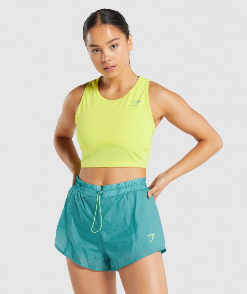 Gymshark Pulse Crop Linnen Dam Gula | SE-35921S