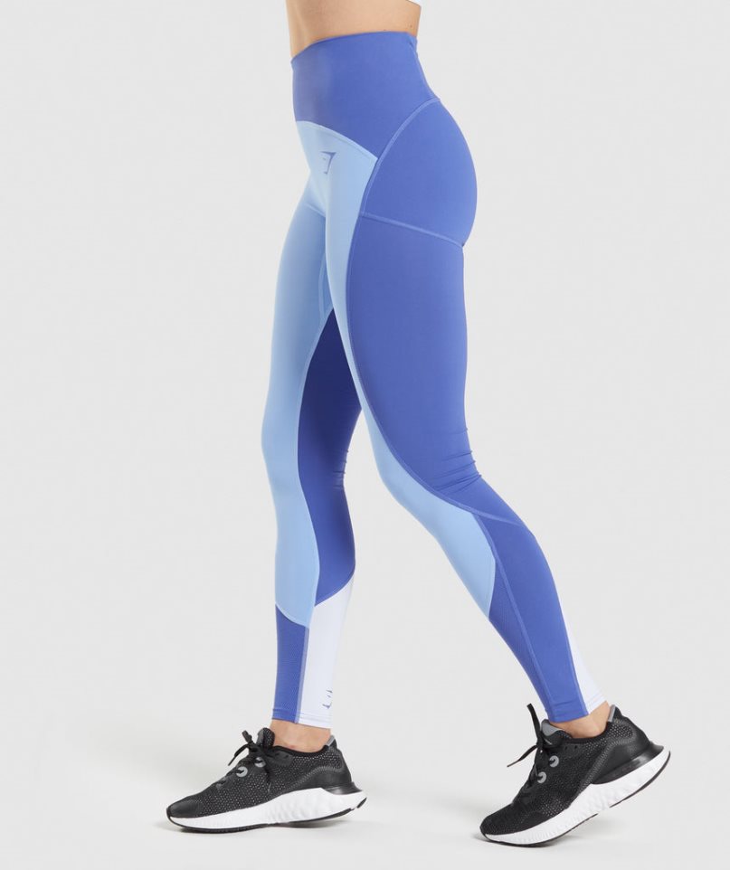 Gymshark Pulse Mesh Leggings Dam Blå | SE-23406A