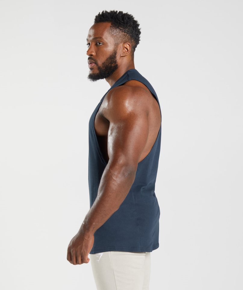 Gymshark React Drop Arm Linnen Herr Marinblå | SE-17392W