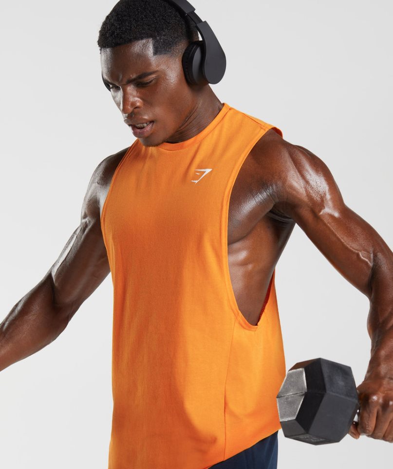 Gymshark React Drop Arm Linnen Herr Orange | SE-39257B