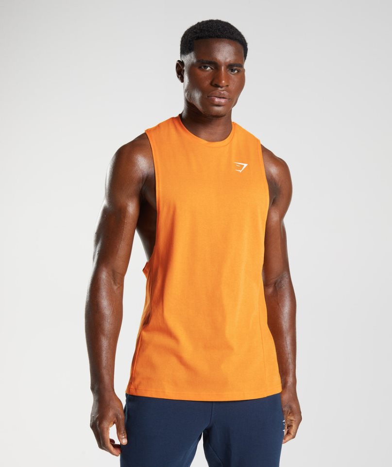 Gymshark React Drop Arm Linnen Herr Orange | SE-39257B