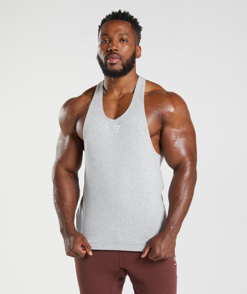 Gymshark React Stringer Linnen Herr Ljusgrå | SE-04862S