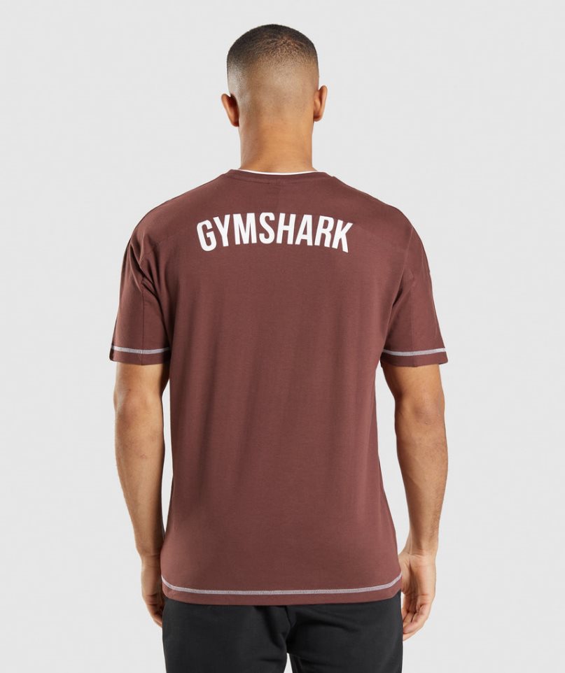 Gymshark Recess T-shirt Herr Vinröda | SE-13789K