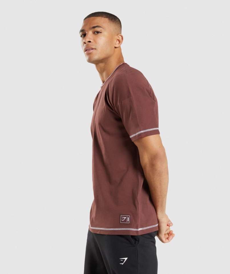 Gymshark Recess T-shirt Herr Vinröda | SE-13789K