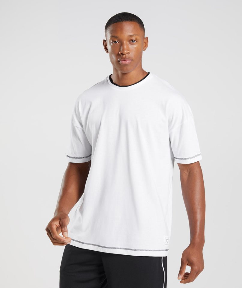 Gymshark Recess T-shirt Herr Vita | SE-79015C