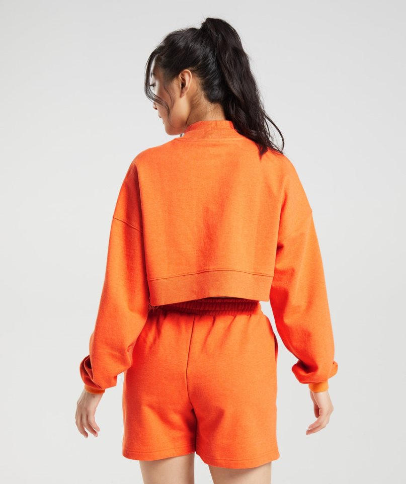 Gymshark Rest Day Sweats Cropped Tröjor Dam Orange | SE-48706A