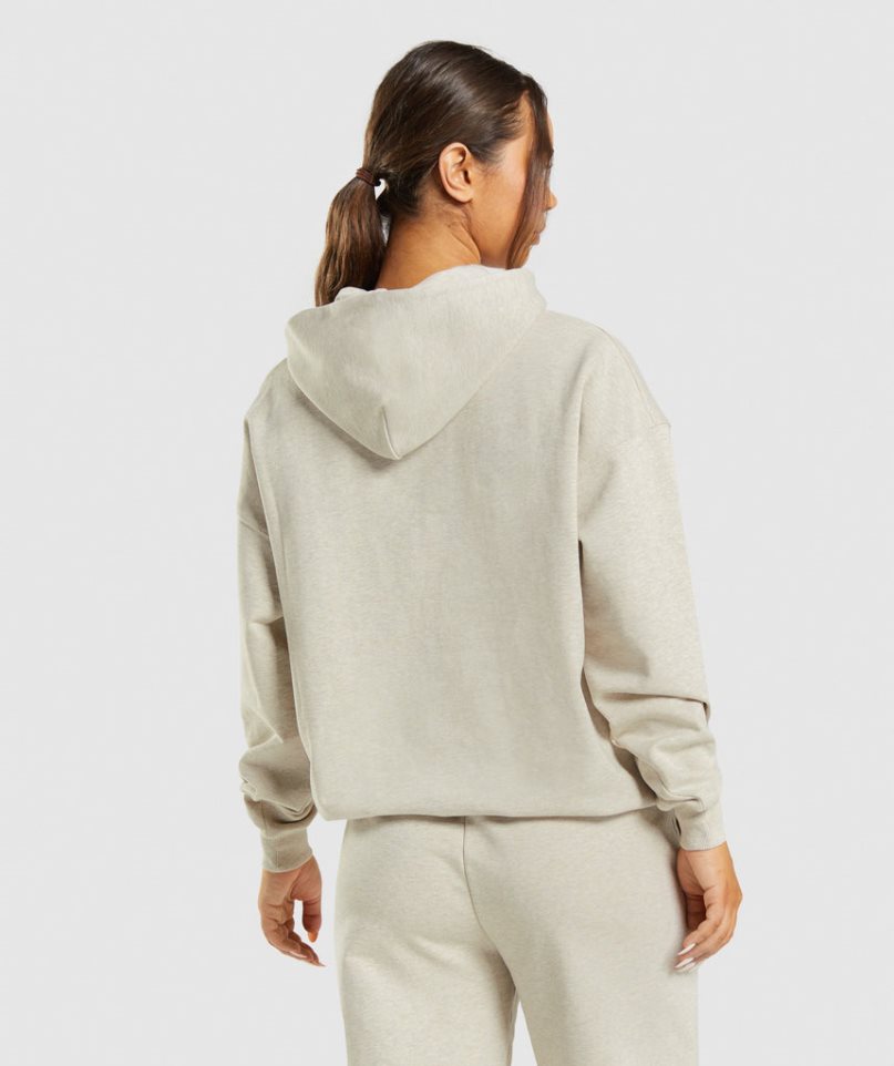 Gymshark Rest Day Sweats Hoodie Dam Beige | SE-14328R