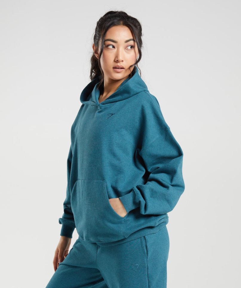 Gymshark Rest Day Sweats Hoodie Dam Turkos | SE-15063R