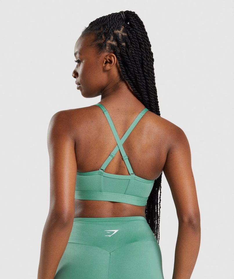 Gymshark Ruched Sport Bh Dam Gröna | SE-28516Y