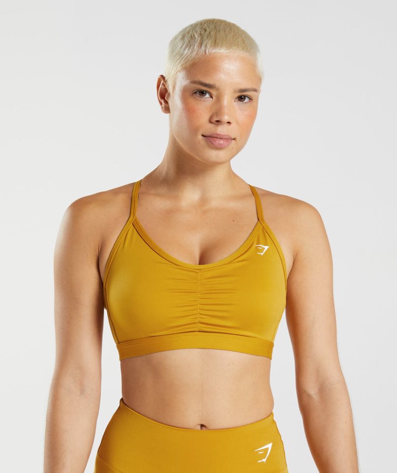 Gymshark Ruched Sport Bh Dam Gula | SE-19075M