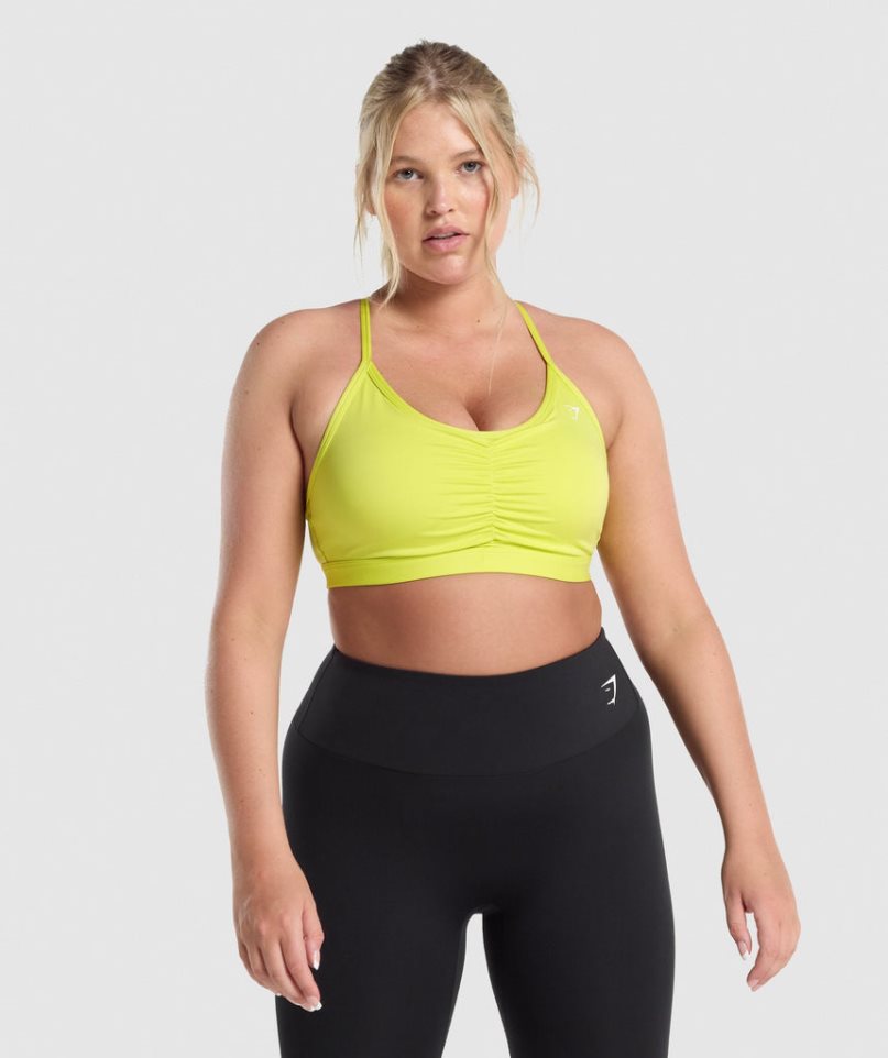 Gymshark Ruched Sport Bh Dam Gula | SE-63845Q