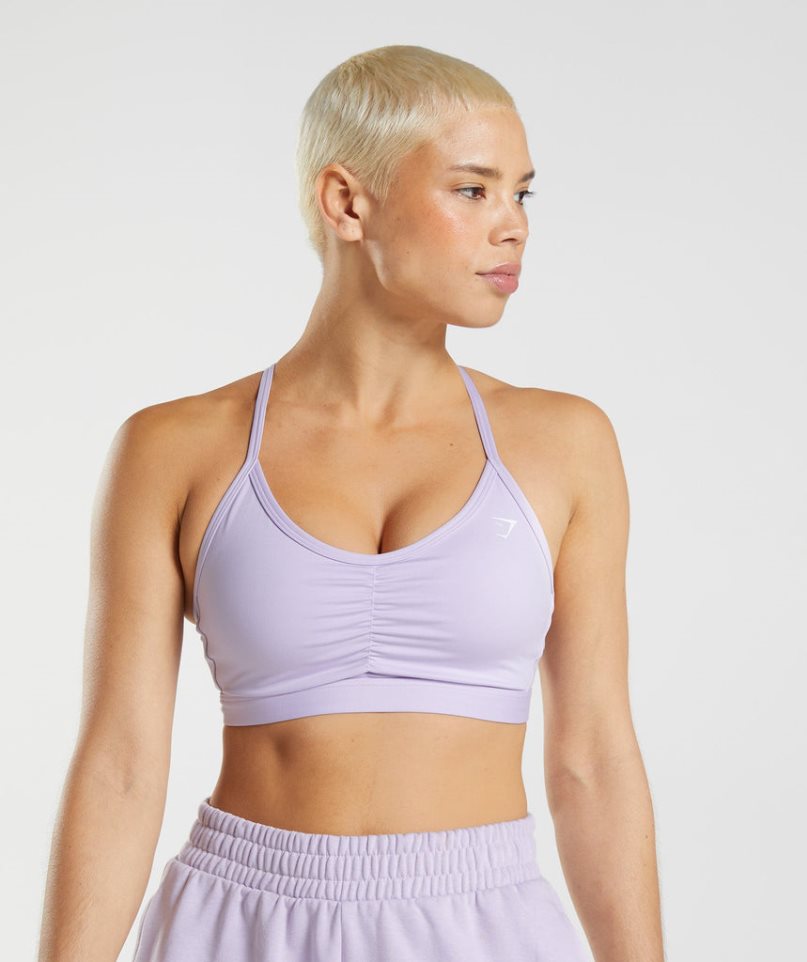 Gymshark Ruched Sport Bh Dam Ljuslila | SE-49631P