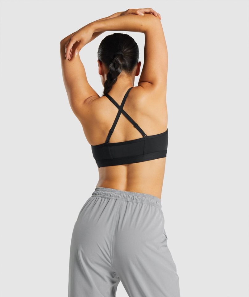 Gymshark Ruched Sport Bh Dam Svarta | SE-31072G