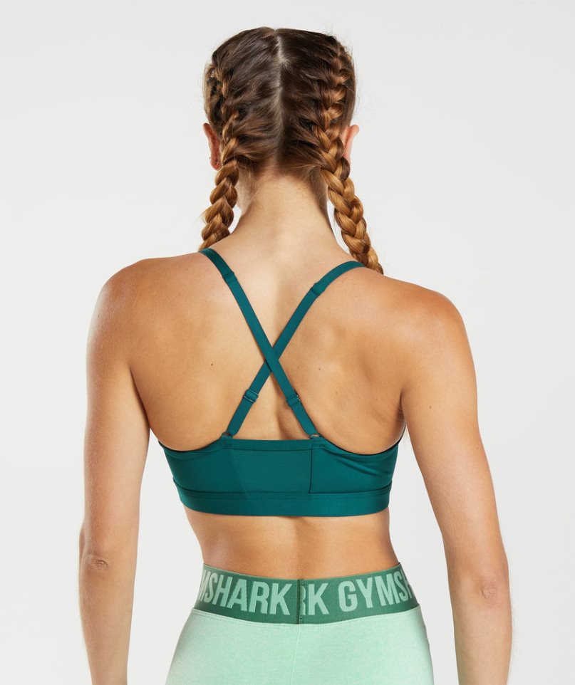 Gymshark Ruched Sport Bh Dam Turkos | SE-85471F