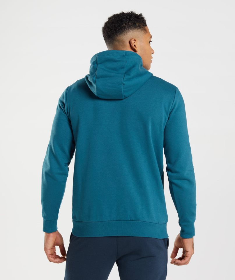 Gymshark Sharkhead Infill Hoodie Herr Blå | SE-25341J