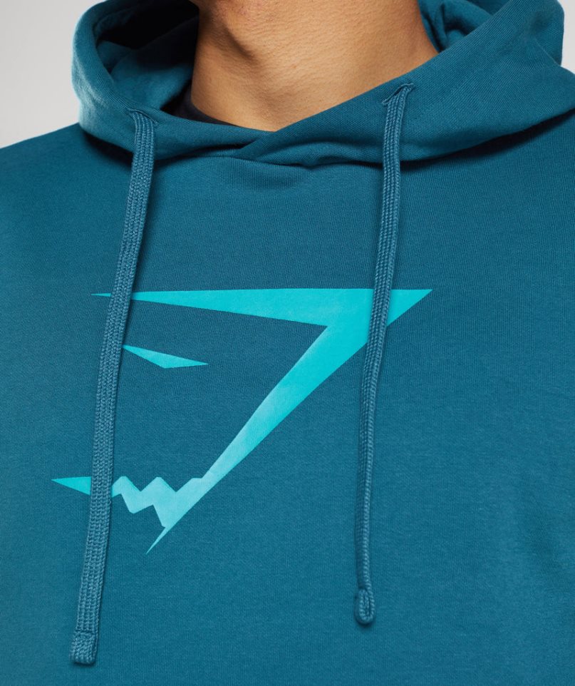 Gymshark Sharkhead Infill Hoodie Herr Blå | SE-25341J