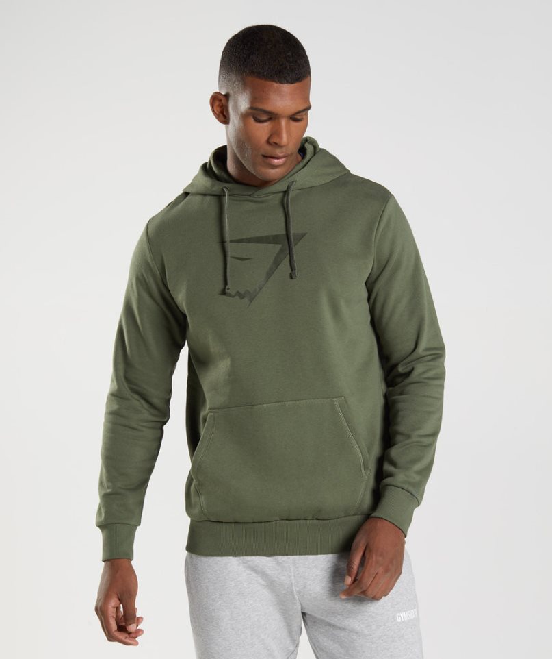 Gymshark Sharkhead Infill Hoodie Herr Olivgröna | SE-42517W