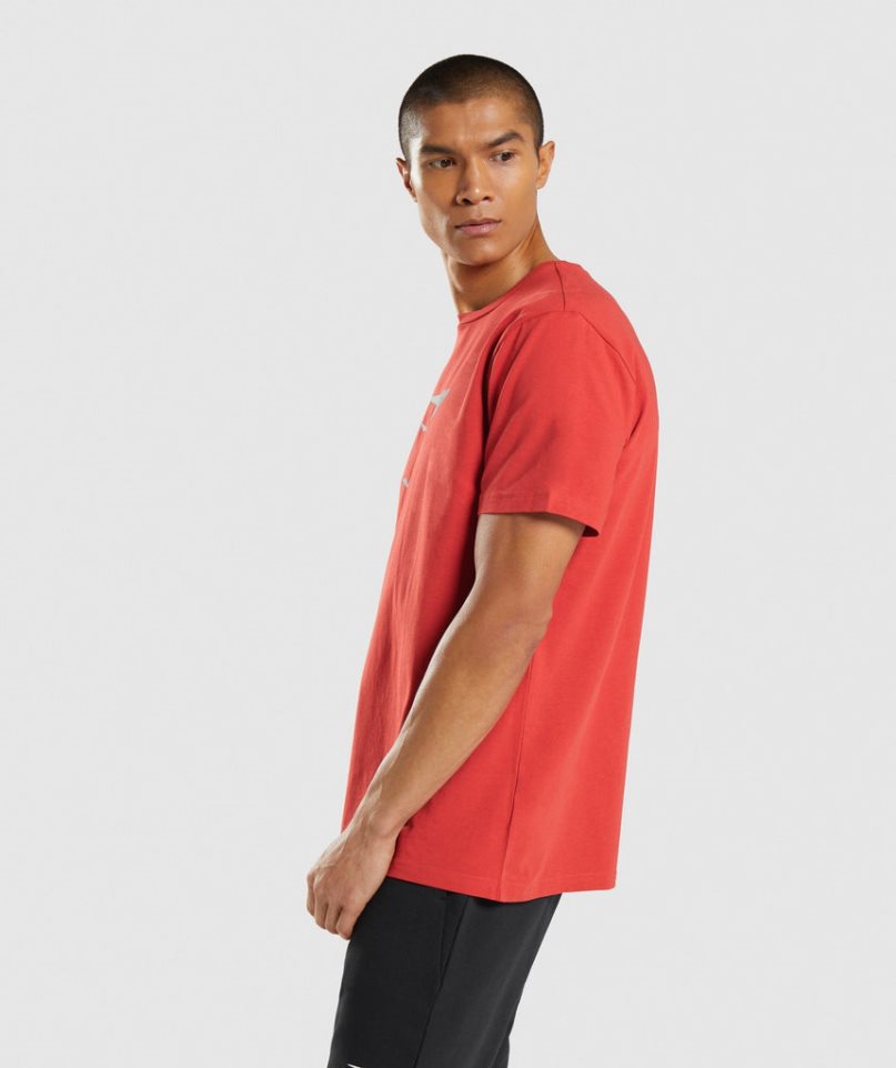 Gymshark Sharkhead Infill T-shirt Herr Röda | SE-17805A