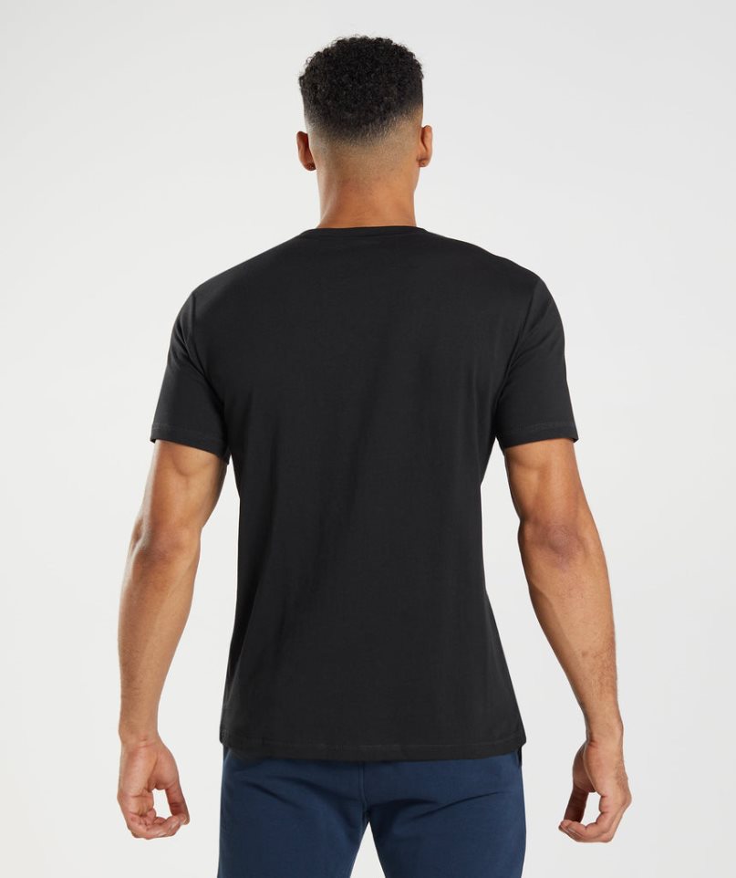 Gymshark Sharkhead Infill T-shirt Herr Svarta | SE-34069T