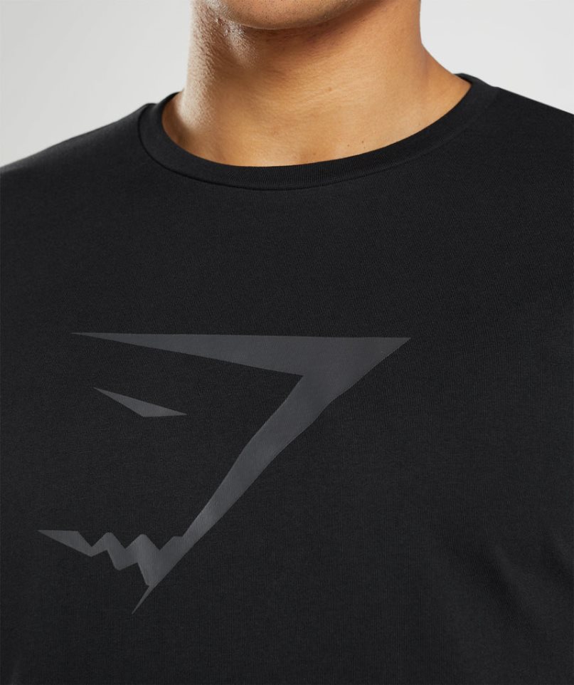 Gymshark Sharkhead Infill T-shirt Herr Svarta | SE-34069T