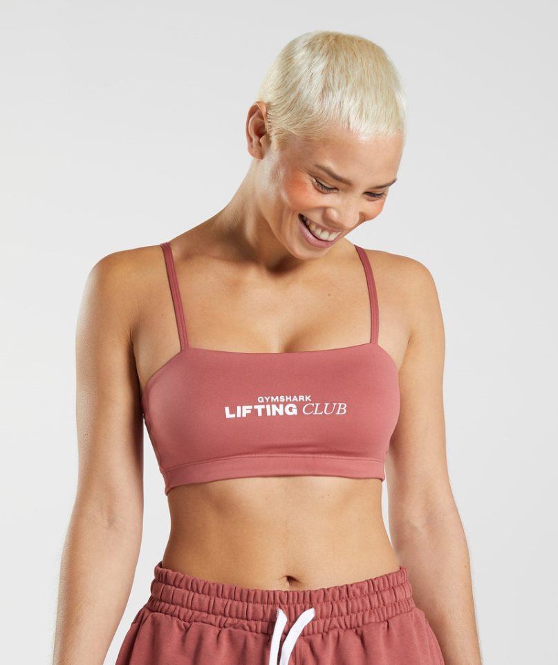 Gymshark Social Club Bandeau Sport Bh Dam Rosa | SE-78652R