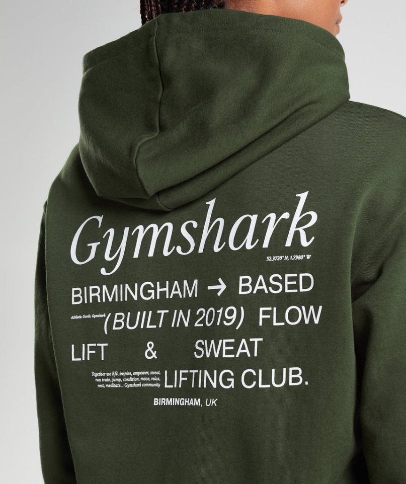 Gymshark Social Club Oversized Hoodie Dam Olivgröna | SE-62819A