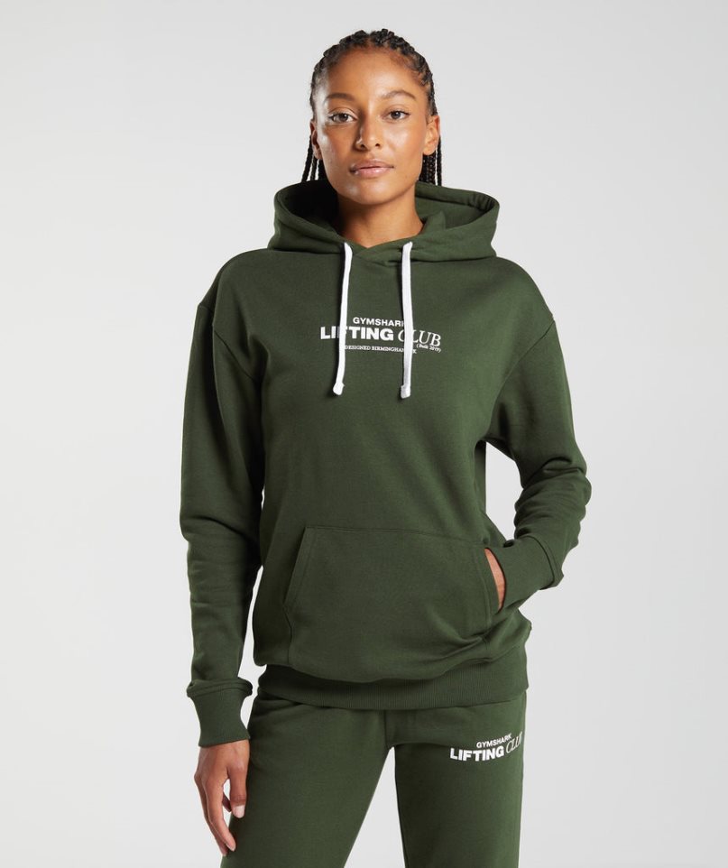 Gymshark Social Club Oversized Hoodie Dam Olivgröna | SE-62819A