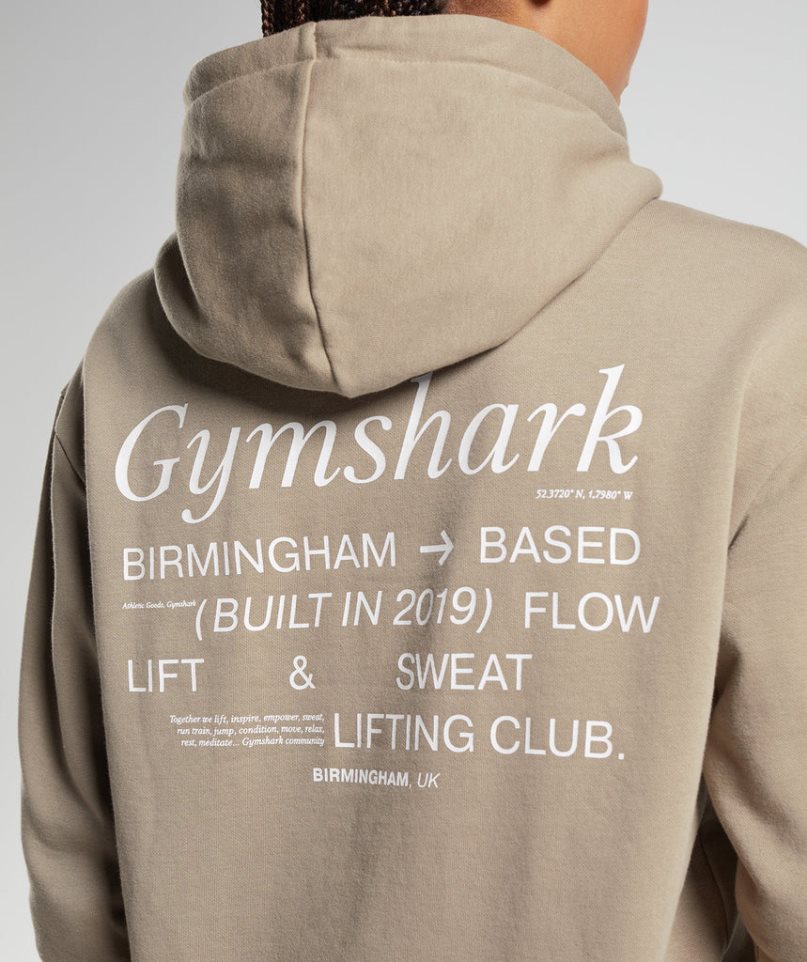 Gymshark Social Club Oversized Hoodie Dam Khaki | SE-74953V