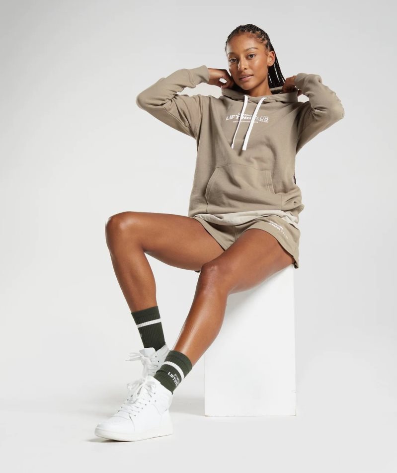 Gymshark Social Club Oversized Hoodie Dam Khaki | SE-74953V