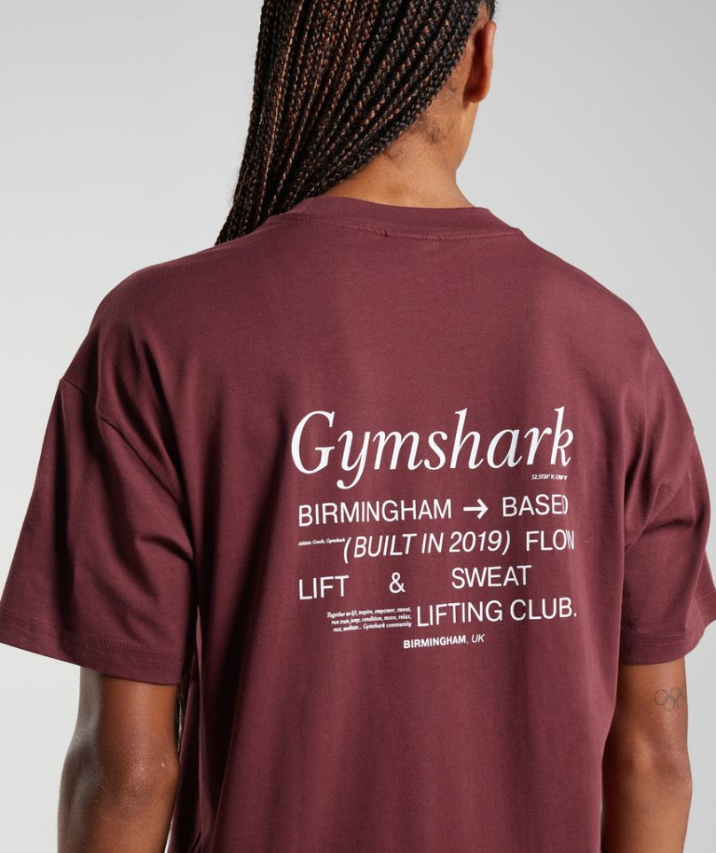 Gymshark Social Club Oversized T-shirt Dam Vinröda | SE-29635U