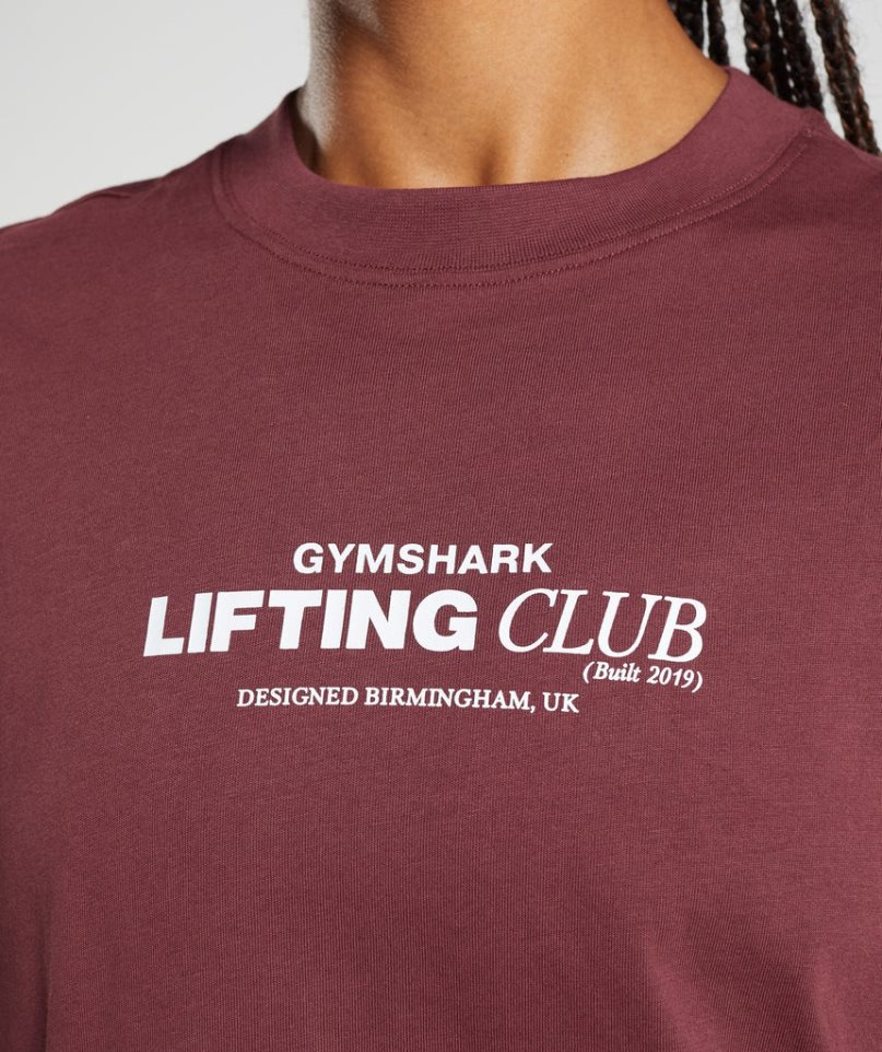 Gymshark Social Club Oversized T-shirt Dam Vinröda | SE-29635U