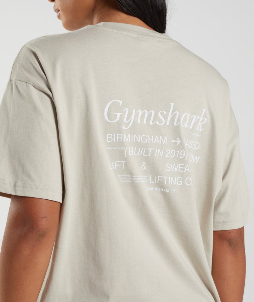 Gymshark Social Club Oversized T-shirt Dam Grå | SE-90746E