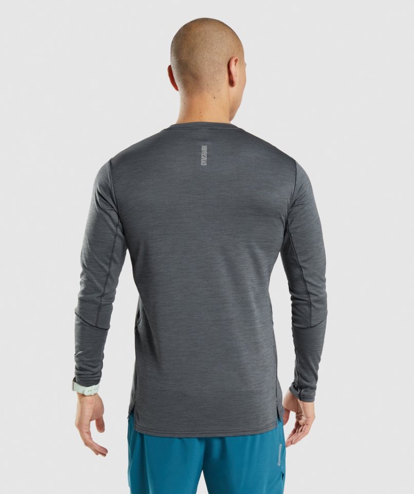 Gymshark Speed Long Sleeve T-shirt Herr Mörkgrå | SE-97083V