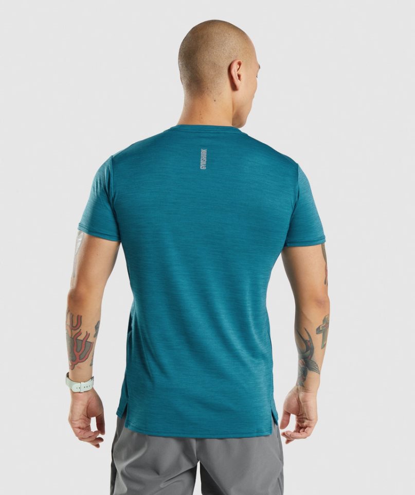 Gymshark Speed T-shirt Herr Turkos | SE-71369U