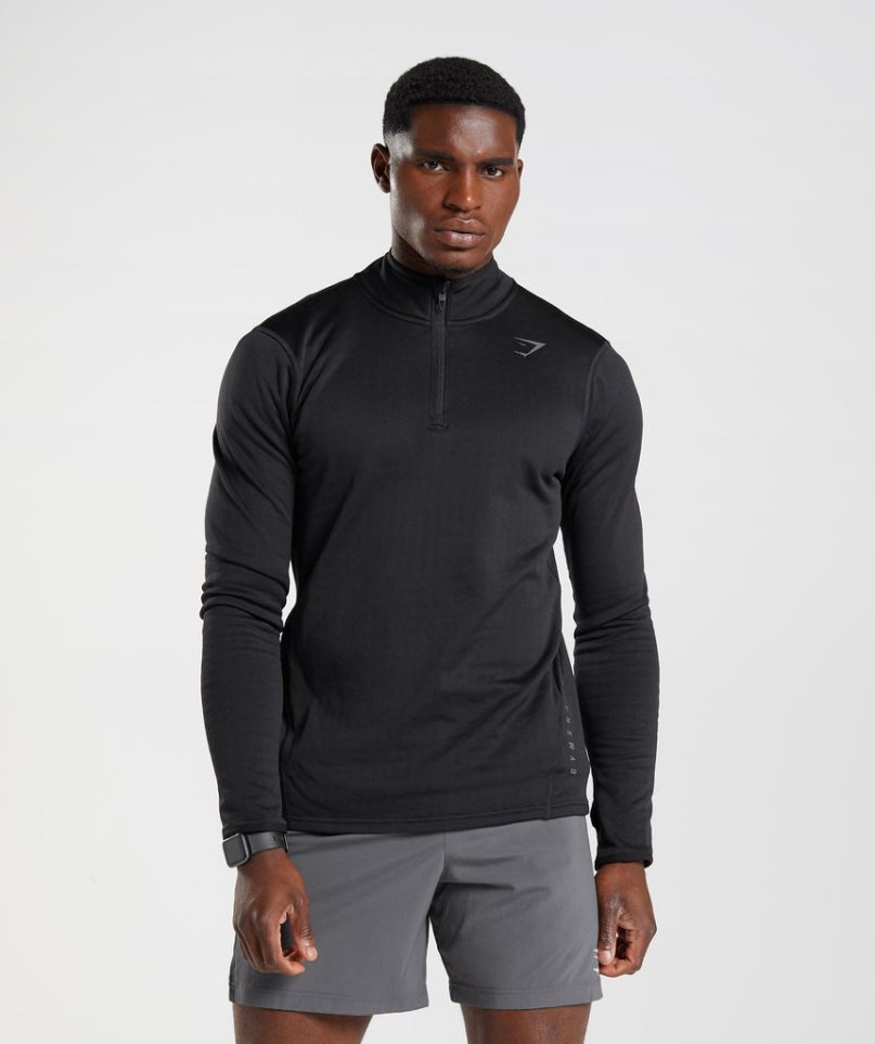 Gymshark Sport 1/4 Zip Tröjor Herr Svarta | SE-87145C